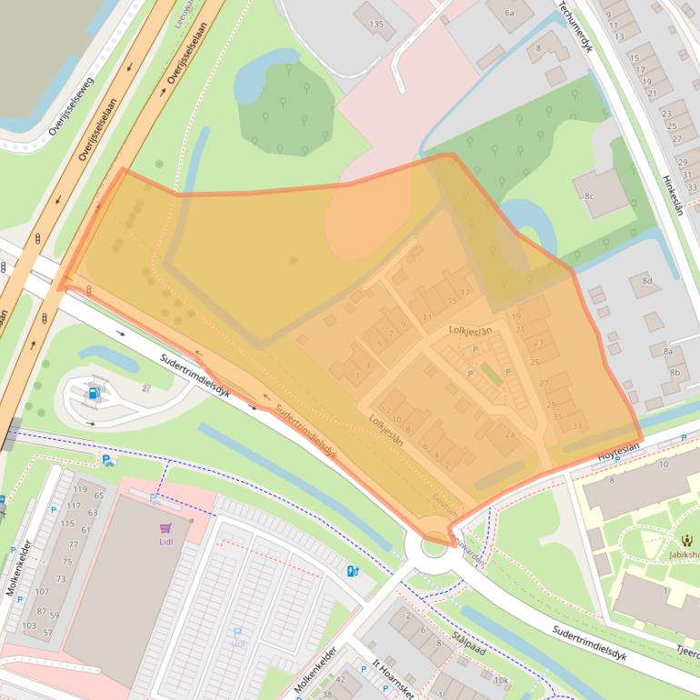 Kaart van postcodegebied 9084EK.