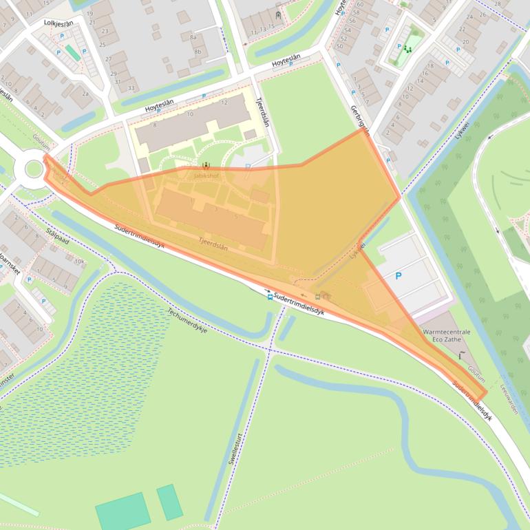 Kaart van postcodegebied 9084ES.