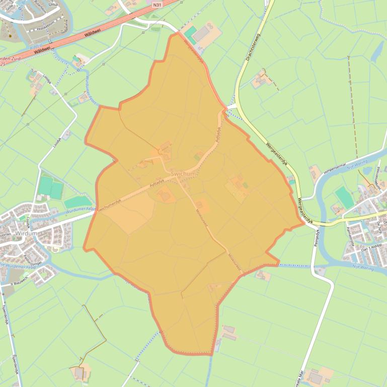 Kaart van postcodegebied 9087.