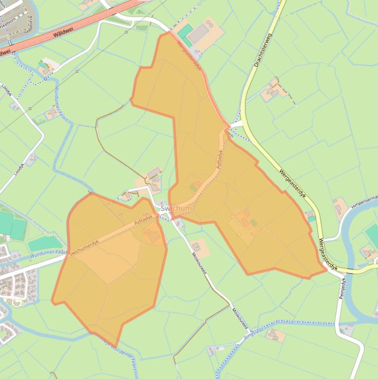 Kaart van postcodegebied 9087CD.