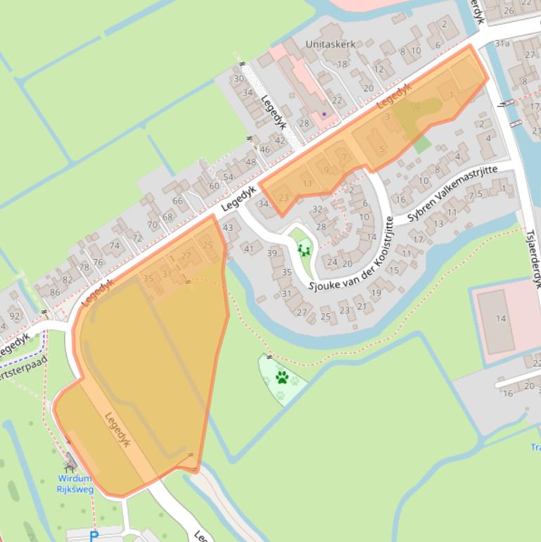 Kaart van postcodegebied 9088AA.