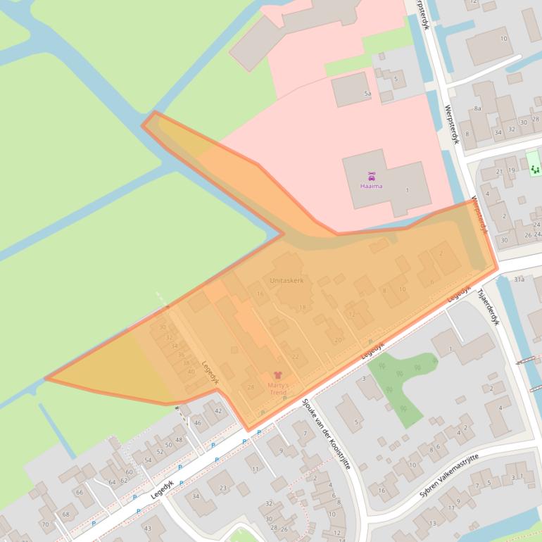 Kaart van postcodegebied 9088AB.