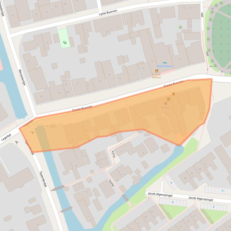 Kaart van postcodegebied 9088AD.