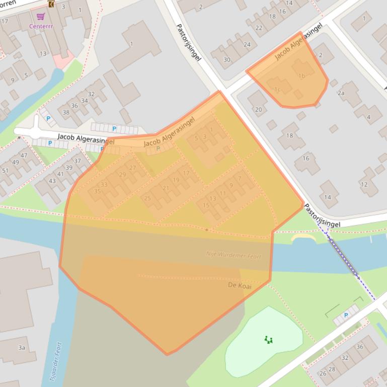 Kaart van postcodegebied 9088AT.