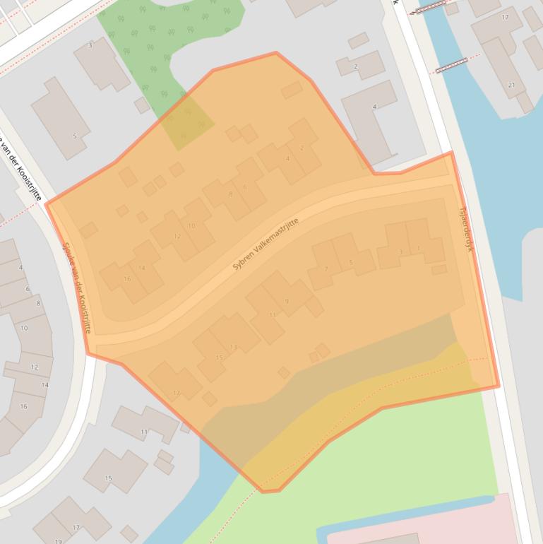 Kaart van postcodegebied 9088BD.