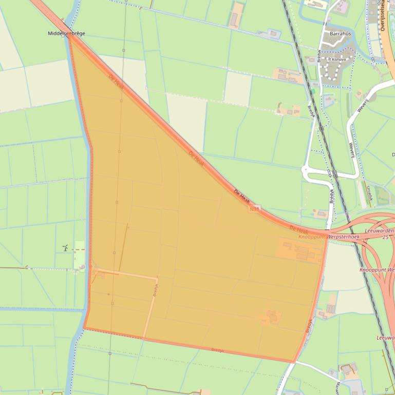 Kaart van postcodegebied 9088BX.