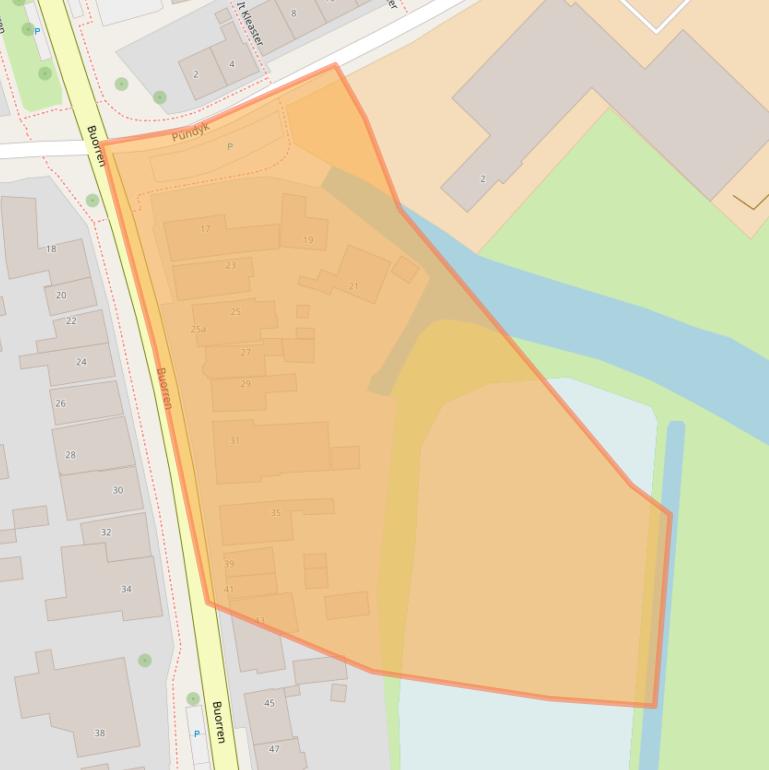 Kaart van postcodegebied 9089BH.