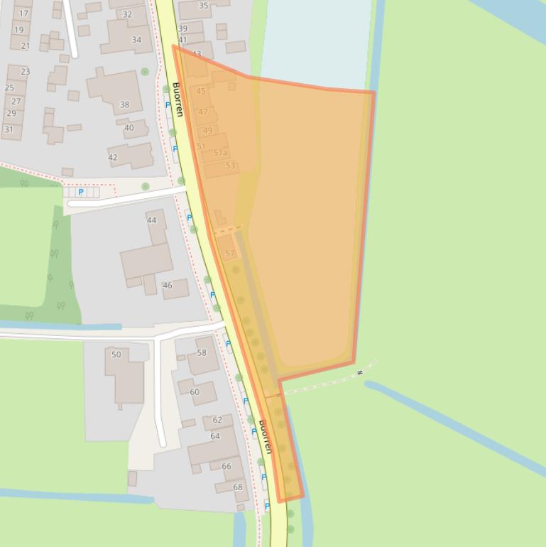 Kaart van postcodegebied 9089BJ.