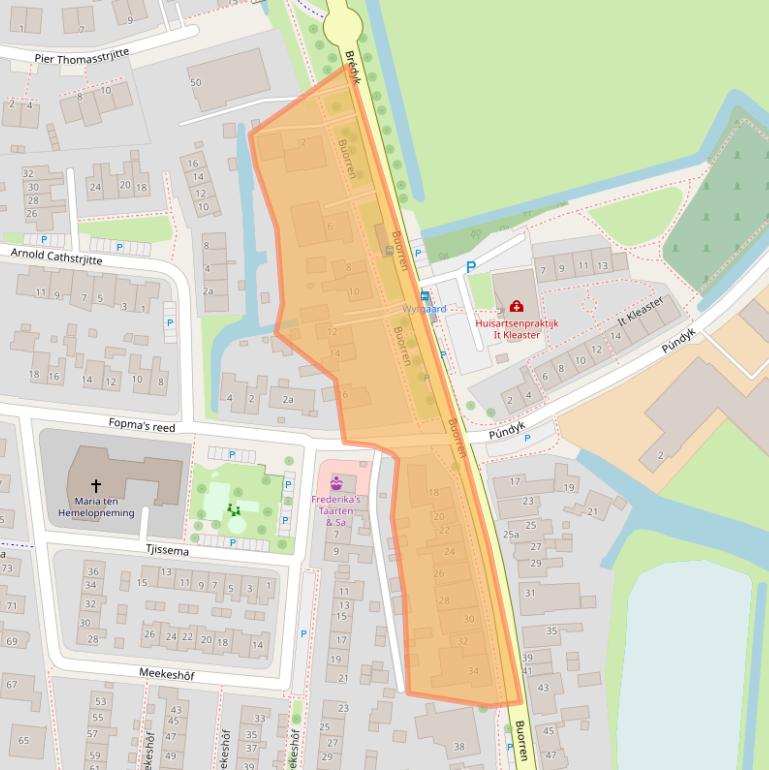 Kaart van postcodegebied 9089BK.