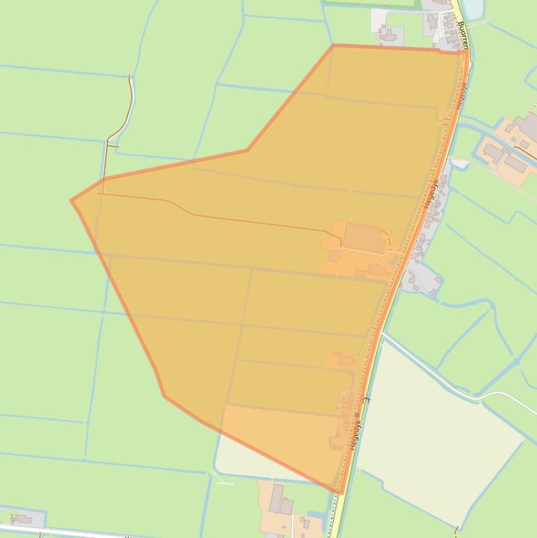 Kaart van postcodegebied 9089BN.