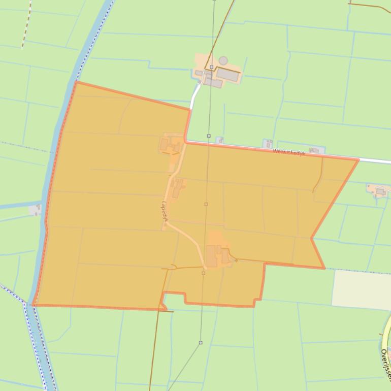 Kaart van postcodegebied 9089BS.
