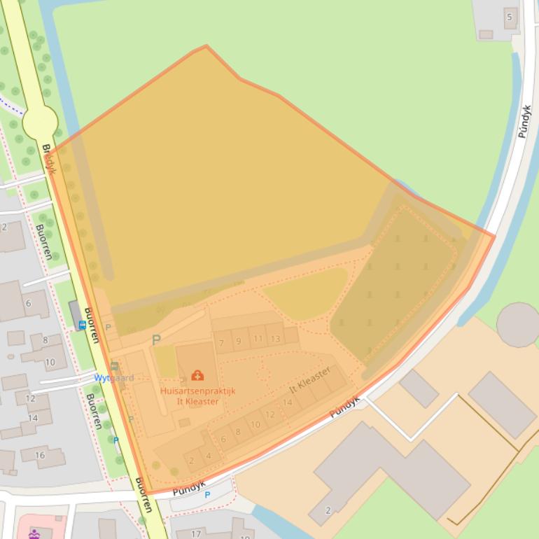 Kaart van postcodegebied 9089BX.