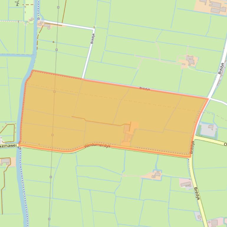 Kaart van postcodegebied 9089BZ.