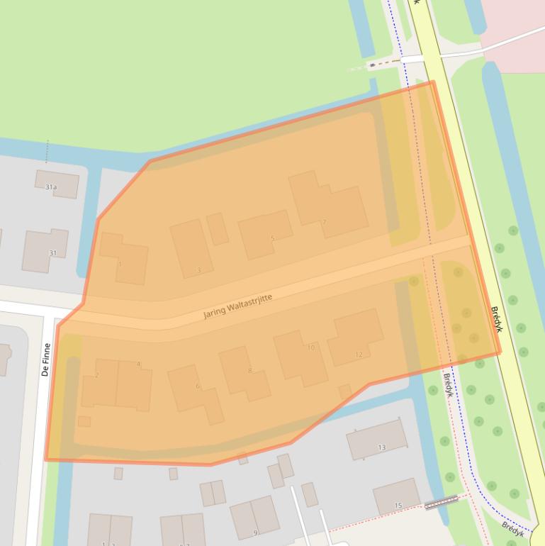 Kaart van postcodegebied 9089CB.