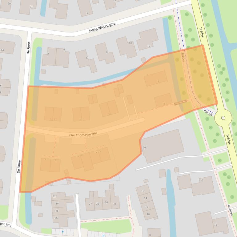Kaart van postcodegebied 9089CC.