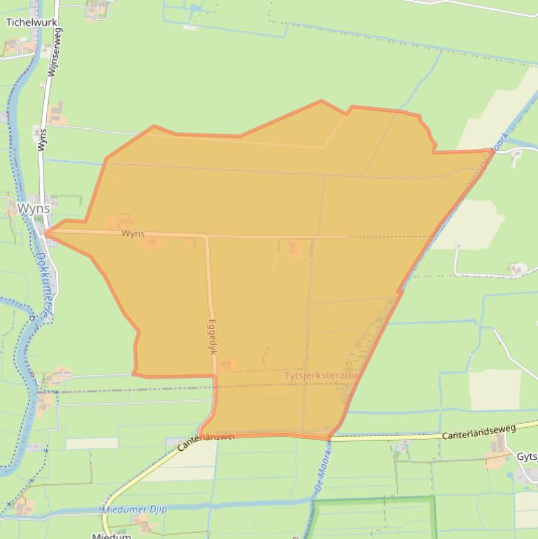 Kaart van postcodegebied 9091BB.