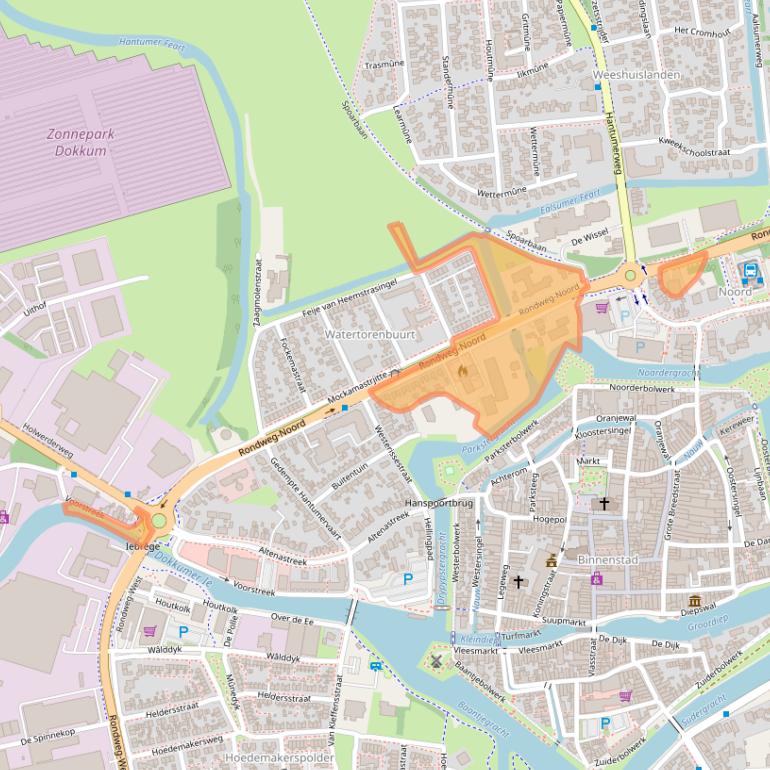 Kaart van postcodegebied 9101AD.