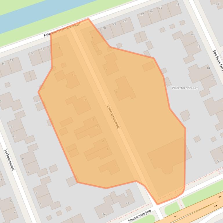 Kaart van postcodegebied 9101AM.