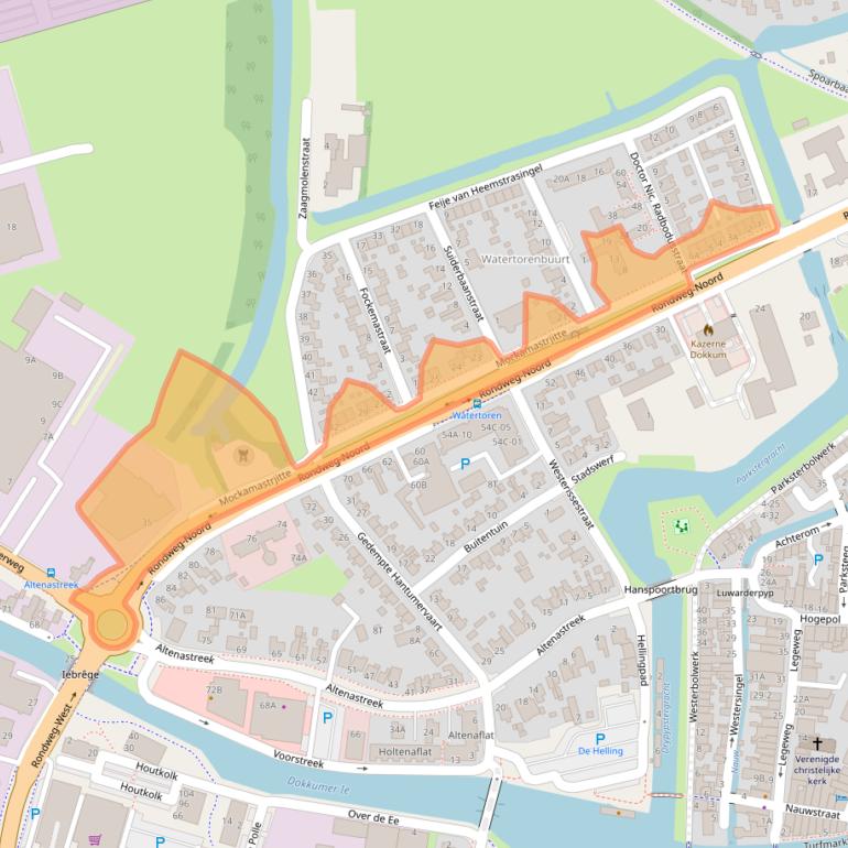 Kaart van postcodegebied 9101AP.