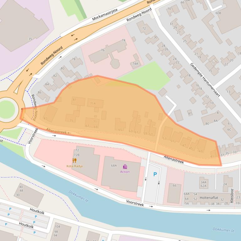 Kaart van postcodegebied 9101AZ.