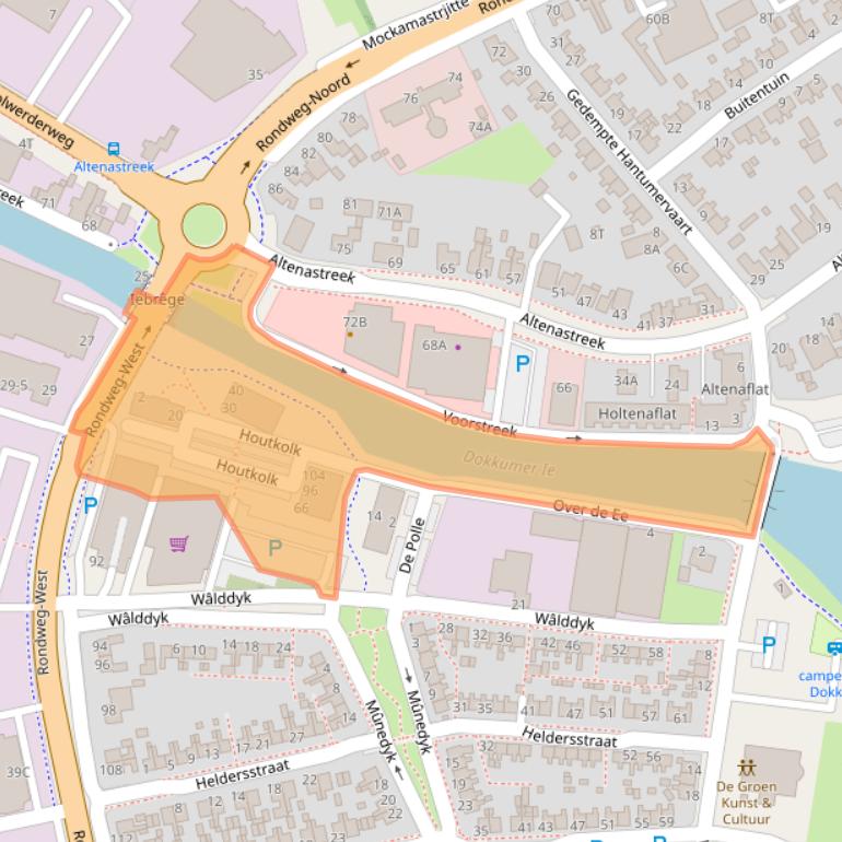 Kaart van postcodegebied 9101BH.
