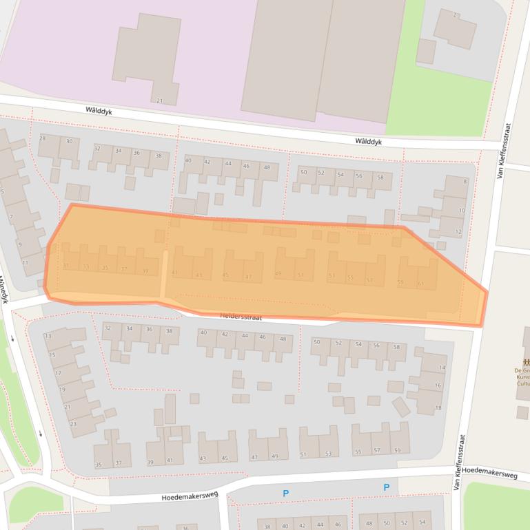 Kaart van postcodegebied 9101BN.