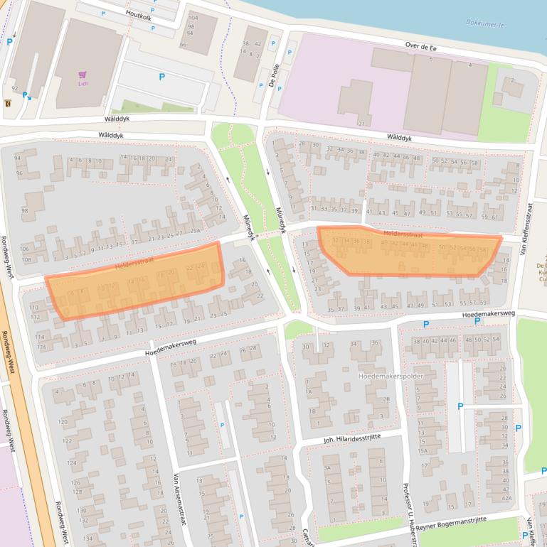 Kaart van postcodegebied 9101BP.