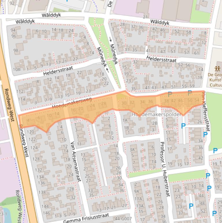 Kaart van postcodegebied 9101BX.