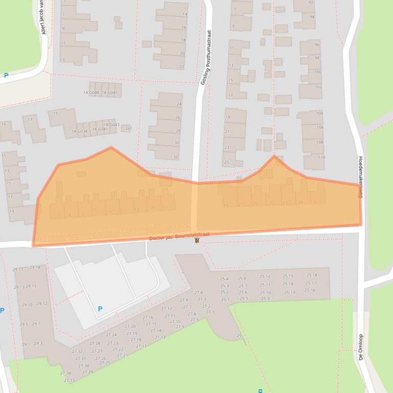 Kaart van postcodegebied 9101CT.