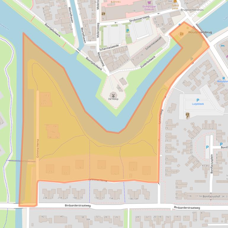 Kaart van postcodegebied 9101CV.