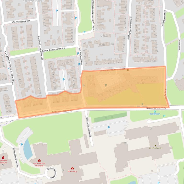 Kaart van postcodegebied 9101CW.