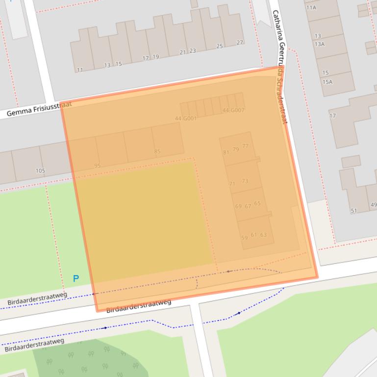 Kaart van postcodegebied 9101CX.