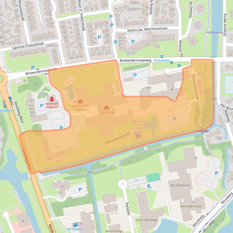 Kaart van postcodegebied 9101DC.
