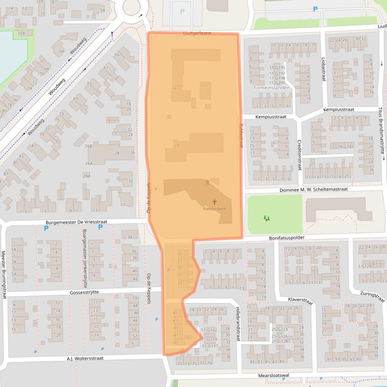 Kaart van postcodegebied 9101DG.