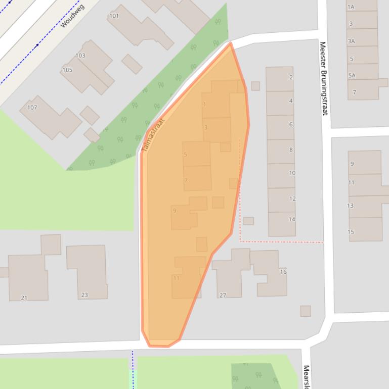 Kaart van postcodegebied 9101DN.