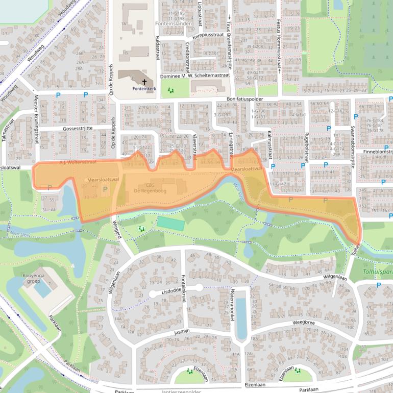 Kaart van postcodegebied 9101DR.