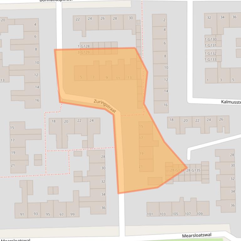 Kaart van postcodegebied 9101EB.