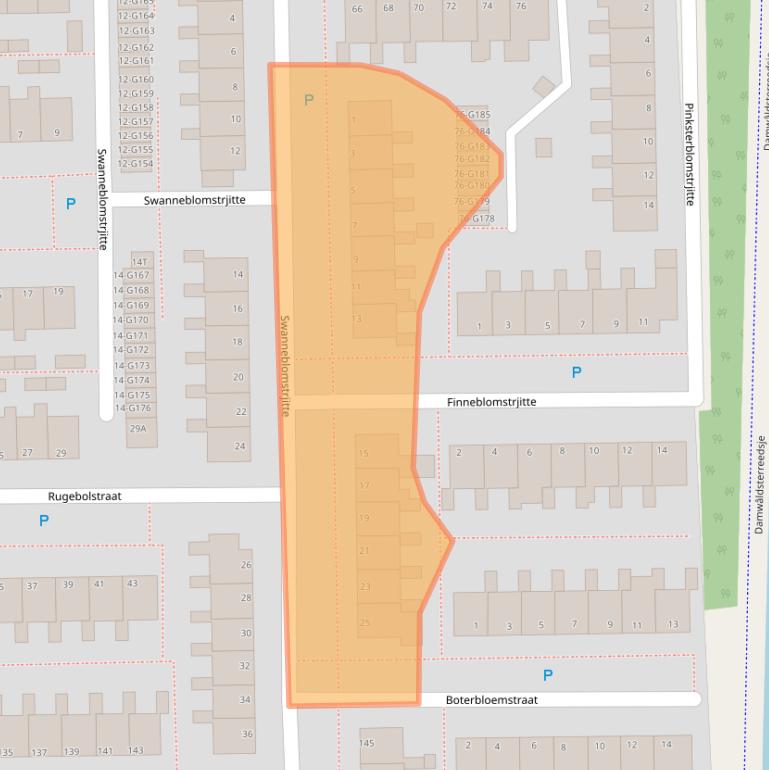 Kaart van postcodegebied 9101EJ.
