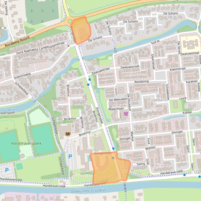 Kaart van postcodegebied 9101GA.