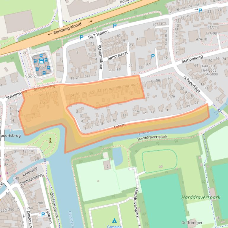 Kaart van postcodegebied 9101HZ.