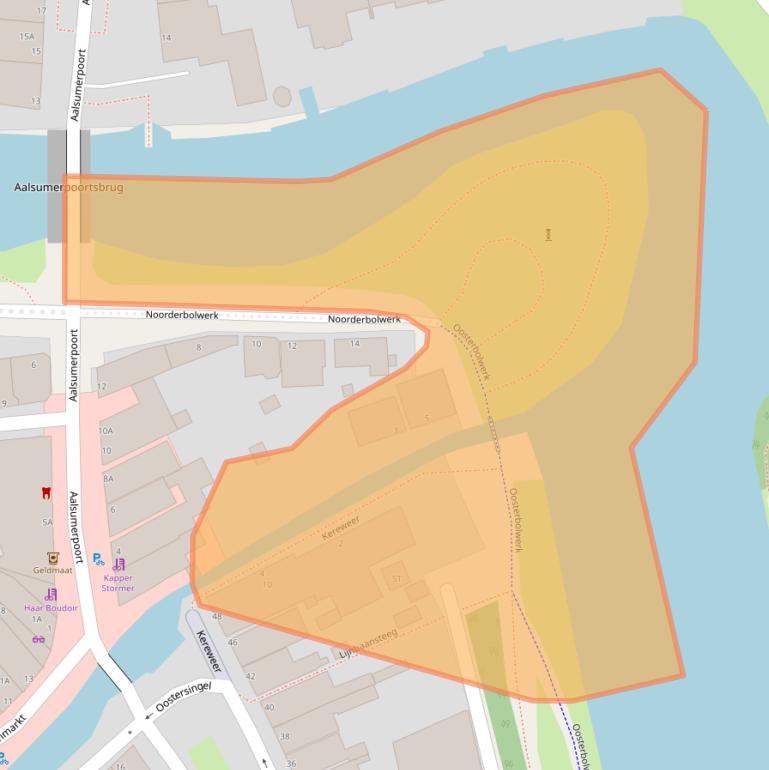Kaart van postcodegebied 9101JM.