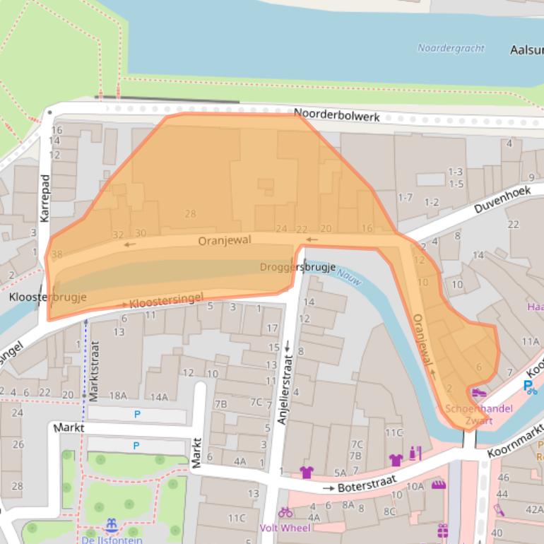 Kaart van postcodegebied 9101JV.