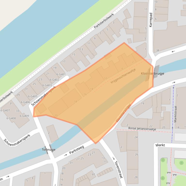 Kaart van postcodegebied 9101JW.