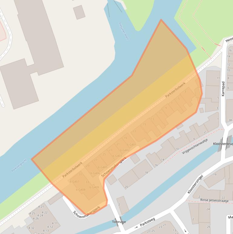 Kaart van postcodegebied 9101JX.