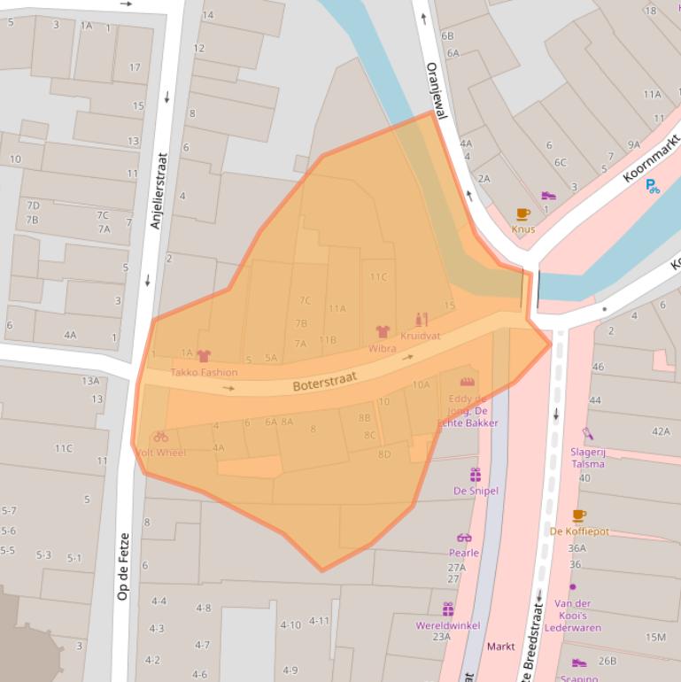 Kaart van postcodegebied 9101KG.