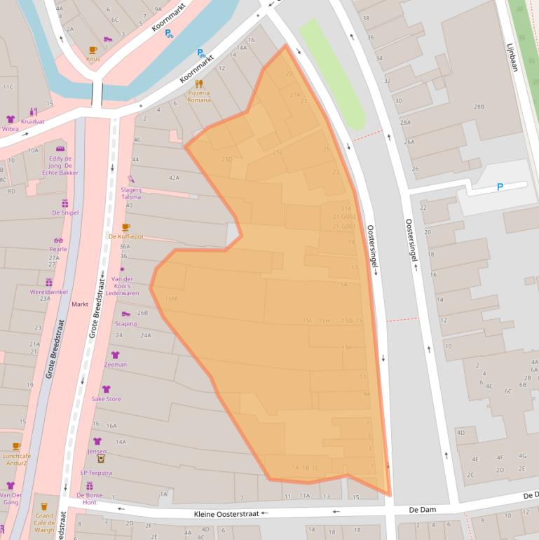 Kaart van postcodegebied 9101KL.