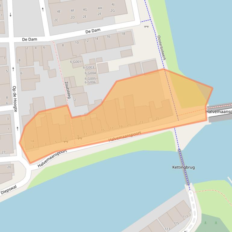 Kaart van postcodegebied 9101KT.