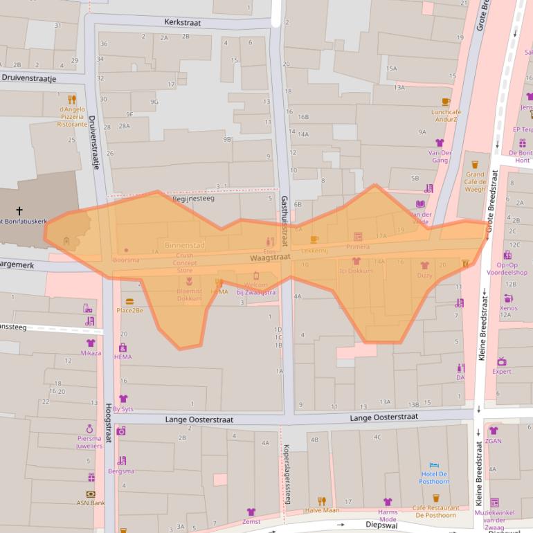 Kaart van postcodegebied 9101LC.