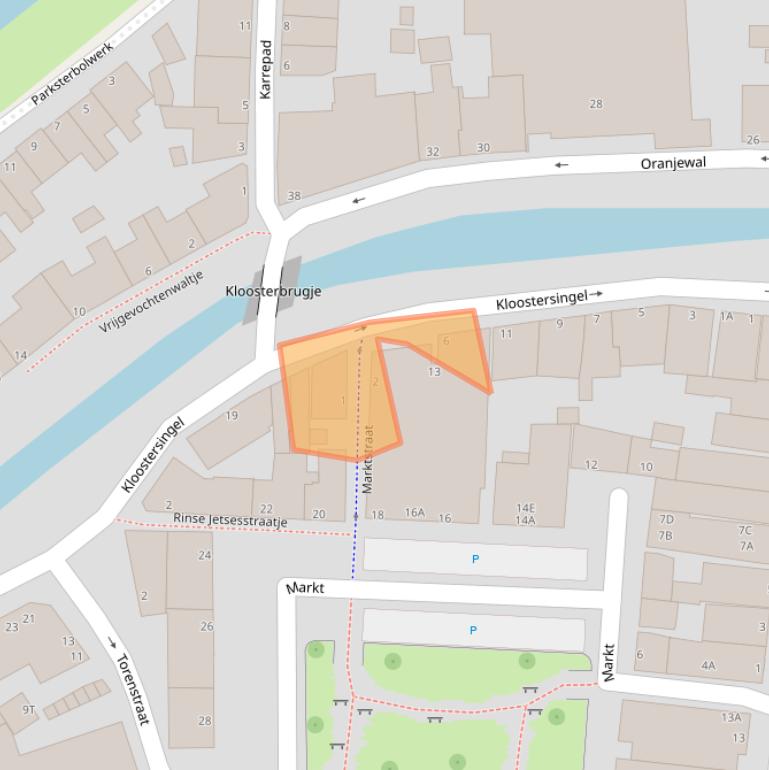 Kaart van postcodegebied 9101LT.