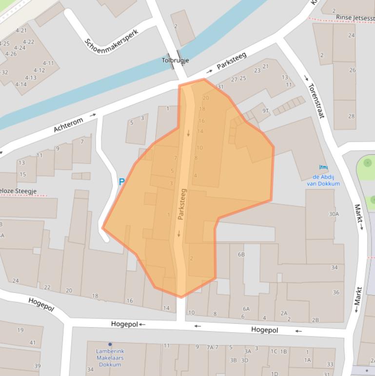 Kaart van postcodegebied 9101MA.